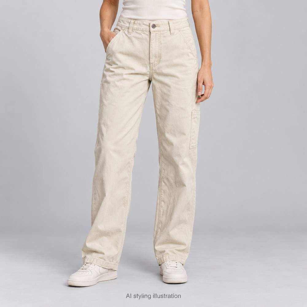 Tna Cream Straight Leg Pants Size 10